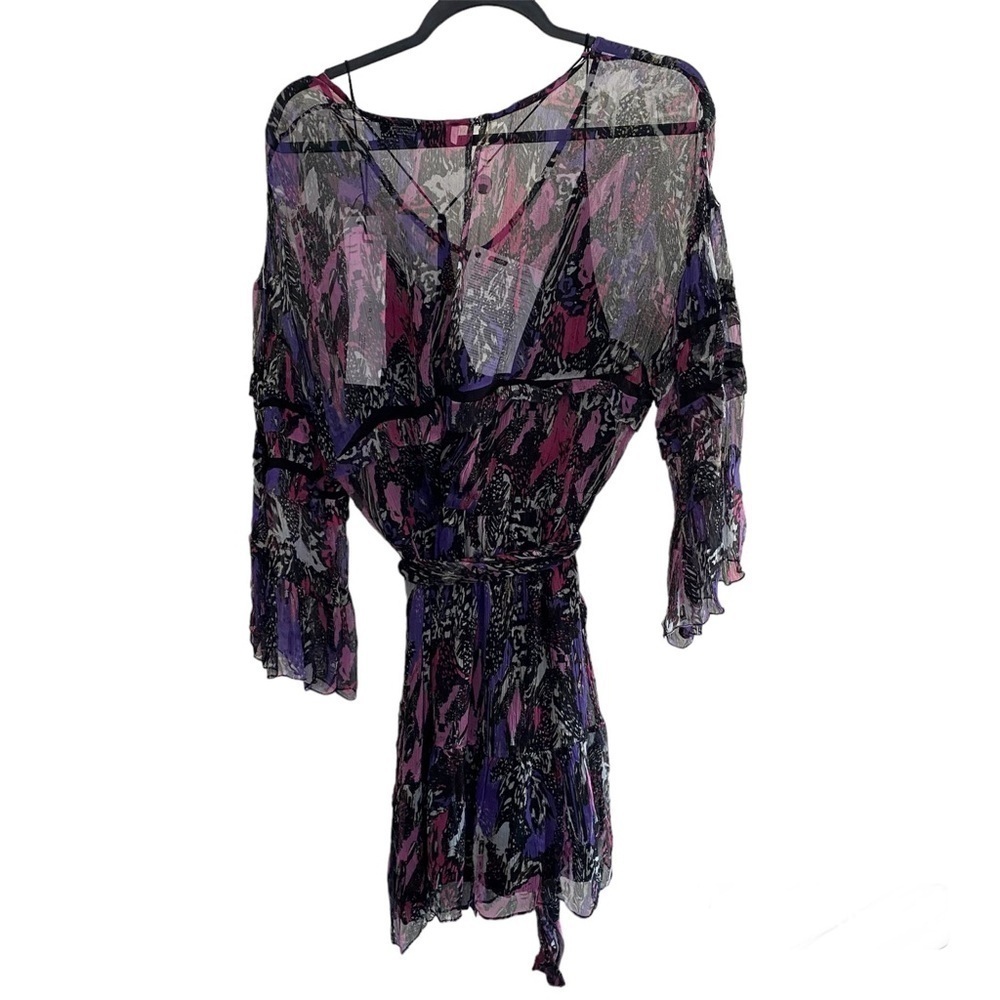 IRO Clash Sheer Ruffle Dress Purple - Picture 13 of 17